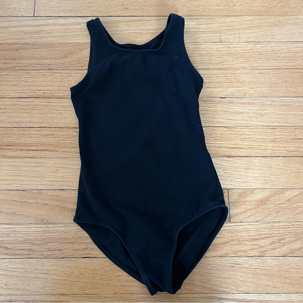 Black Sleeveless Leotard Danz N Motion Kids Girls black dance bodysuit size 7/8